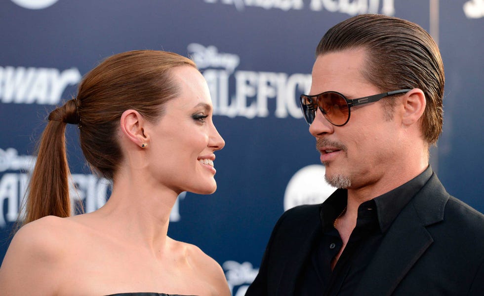 Angelina Jolie y Brad Pitt en el estreno de la película 'Maléfica'