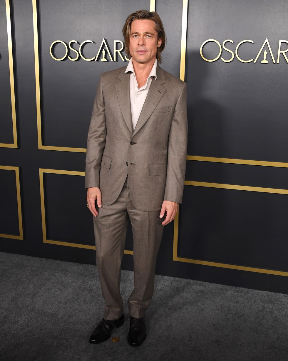 Brad Pitt Oscars name tag