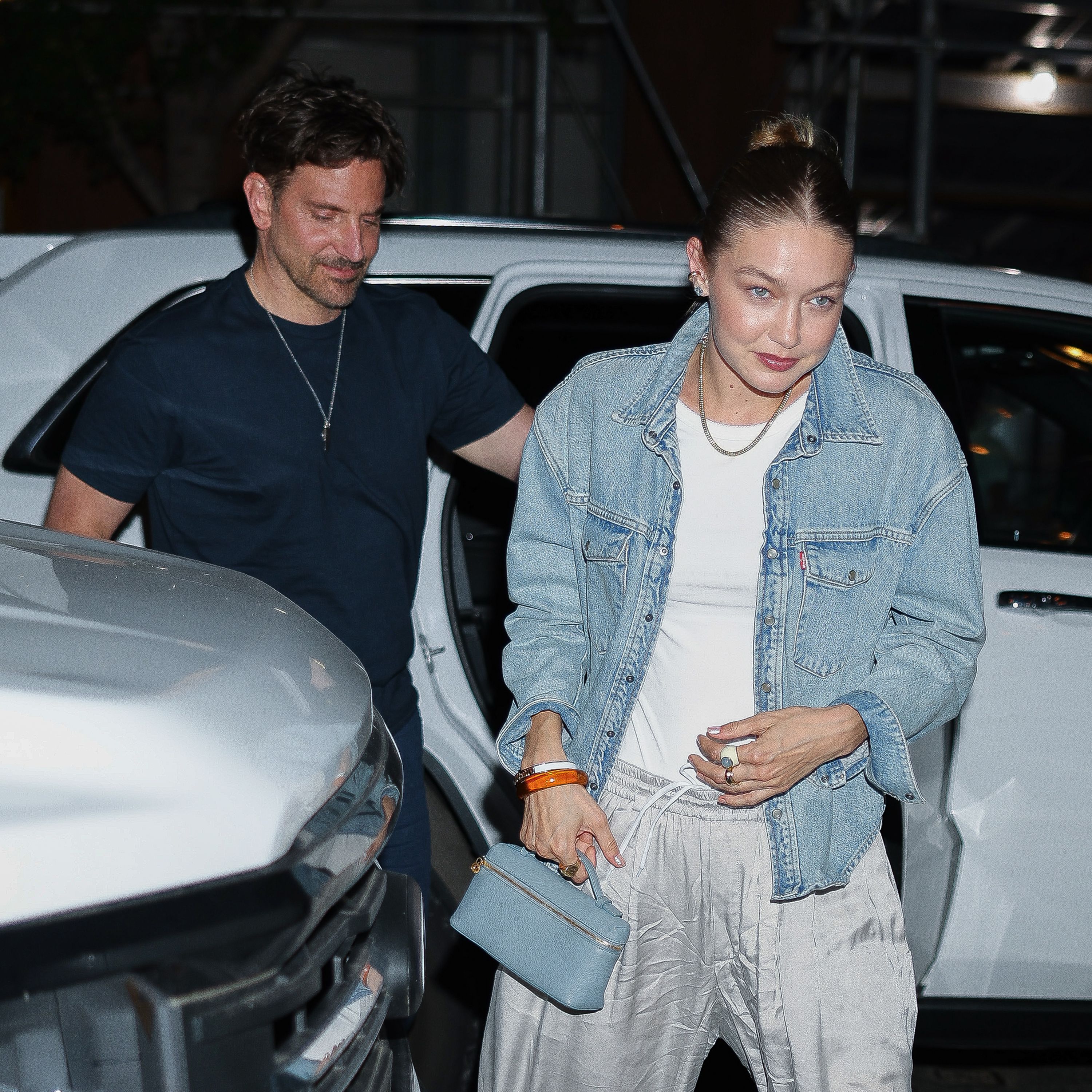 Gigi Hadid and Bradley Cooper Break Out the Capsule Staples for Date Night