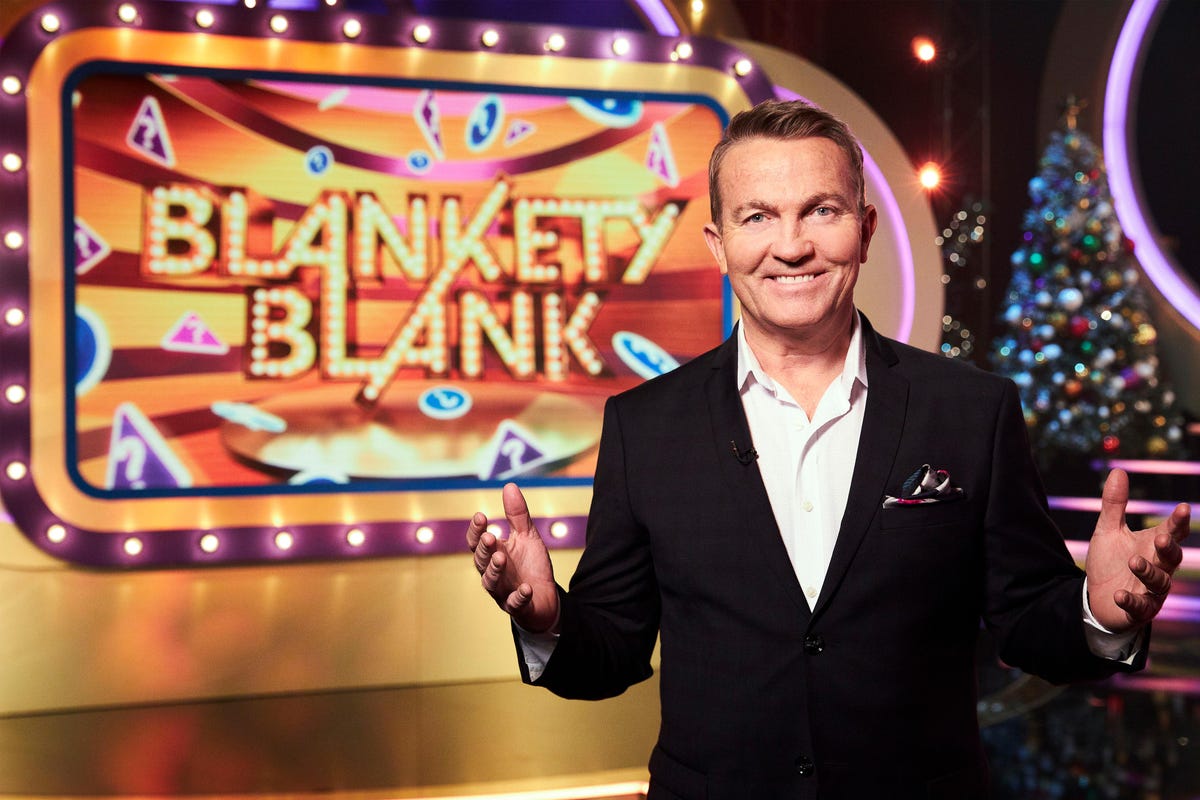 Bradley Walsh hosts Blankety Blank Christmas Special in trailer