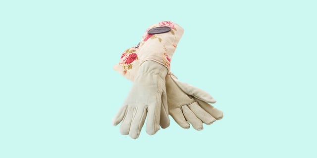 Bradleys Floral English Rose Leather and Linen Gardening Gloves