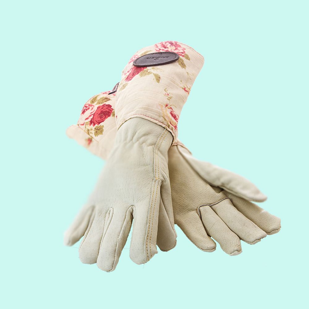 Bradleys Floral English Rose Leather and Linen Gardening Gloves