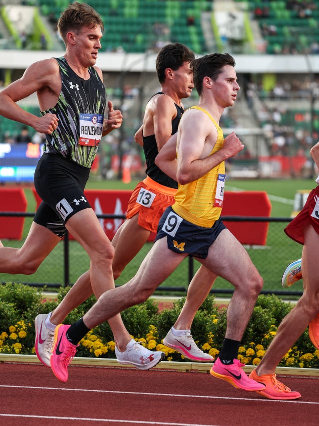 Tom Brady of Michigan Runs at the Olympic Trials