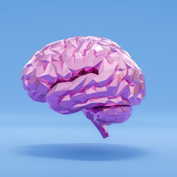 brain in art style 3d pink