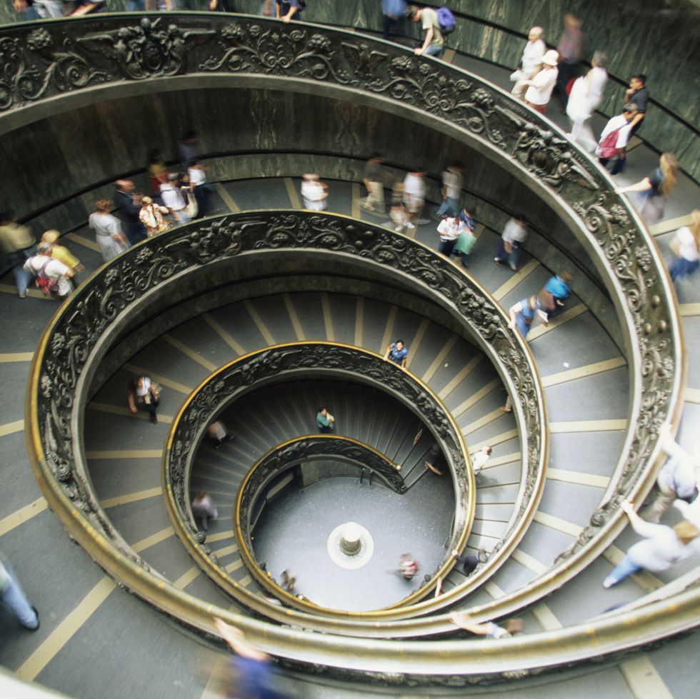 bramante's staircase, vatican museum, overhead view