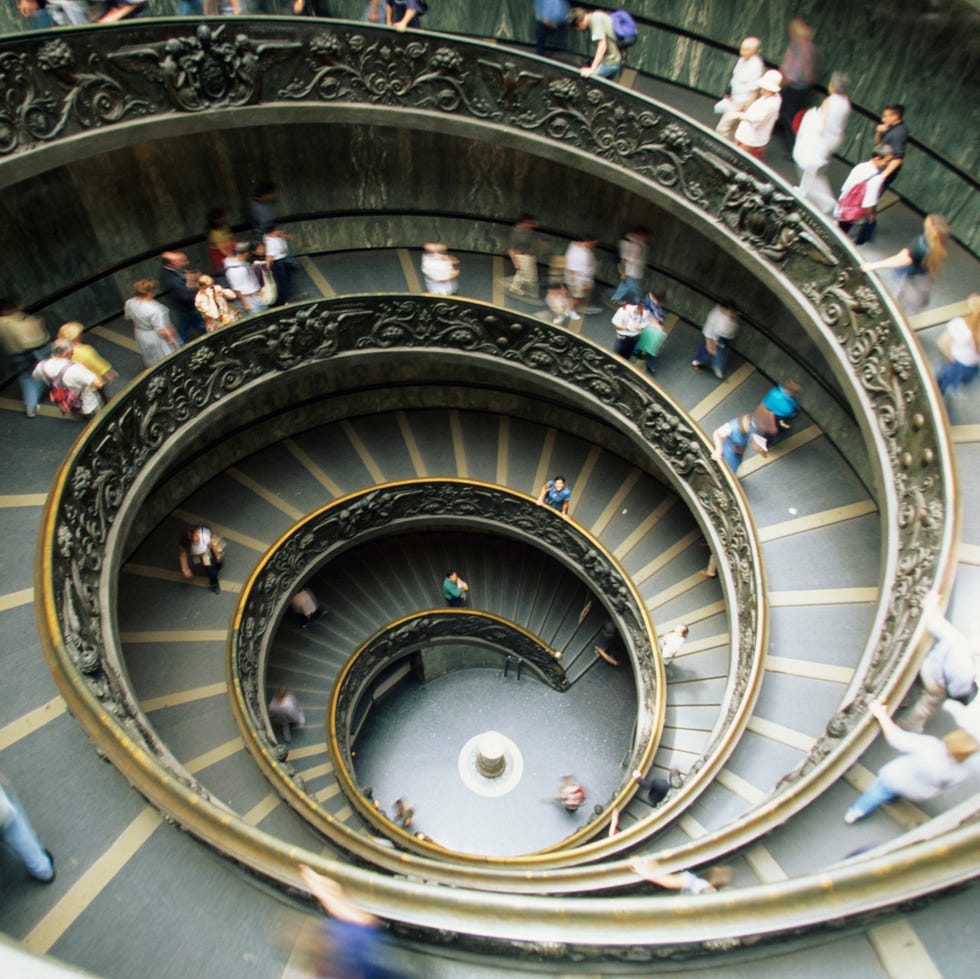 Bramante's Staircase, Vatican Museum, overhead view bramante's staircase, vatican museum, overhead view