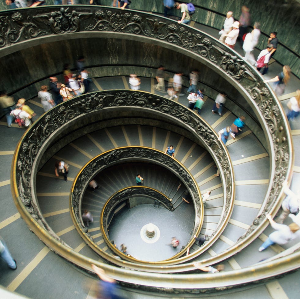 bramante's staircase, vatican museum, overhead view