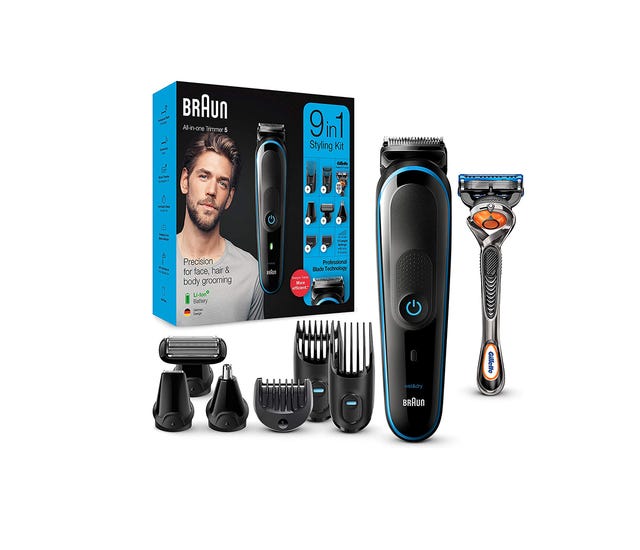 recortadora de barba kit 9 en 1 de braun