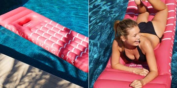 This lilo has a hole for your boobs so you can lie on your front 