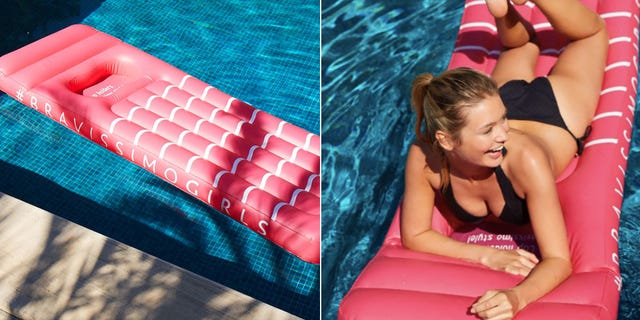 This lilo has a hole for your boobs so you can lie on your front 