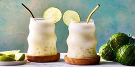 brazilian lemonade with a lime garnish