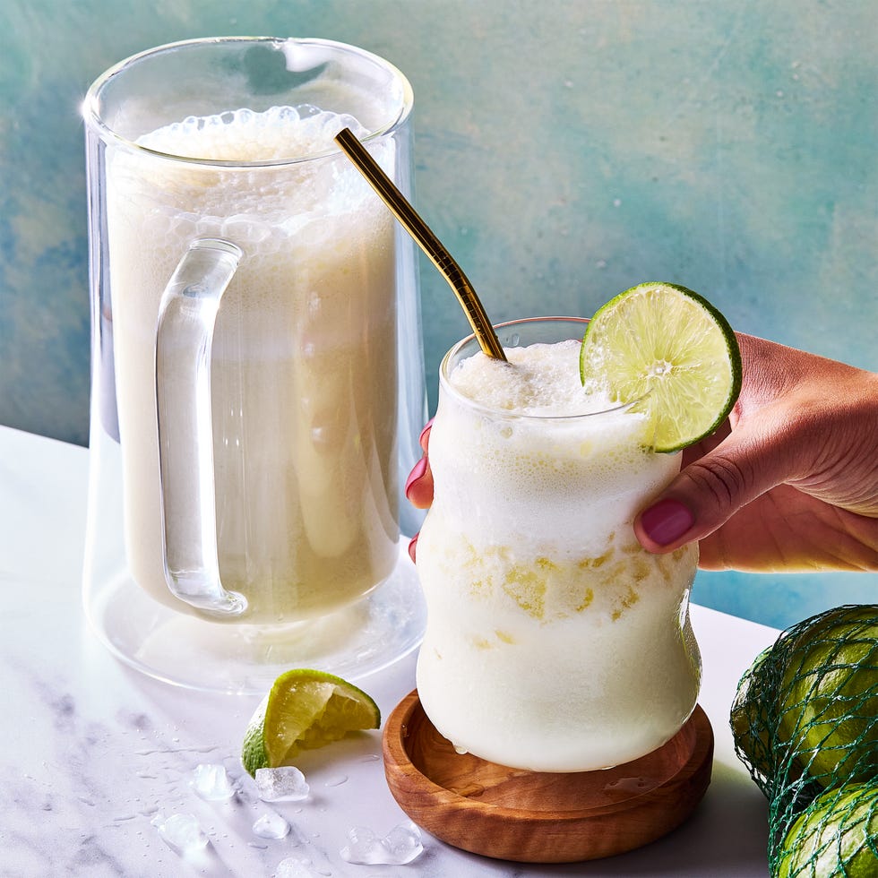 brazilian lemonade with a lime garnish
