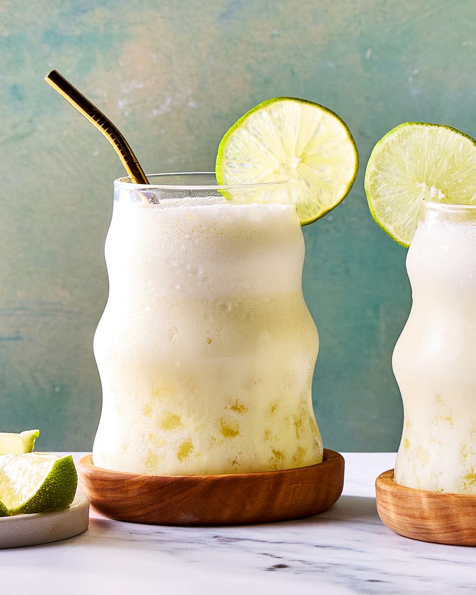 brazilian lemonade with a lime garnish