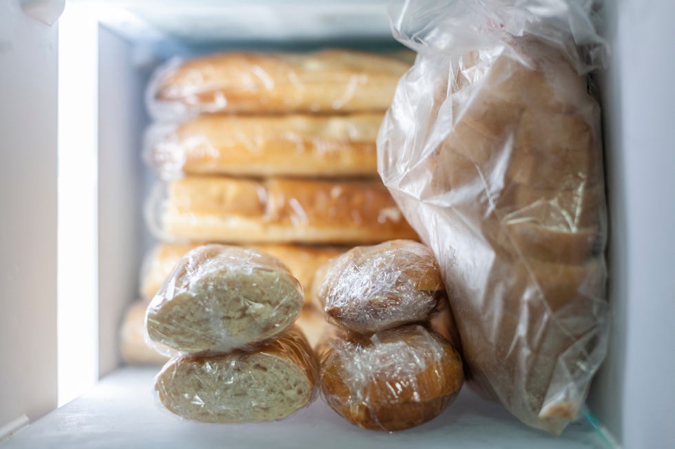 bread stored in freezer