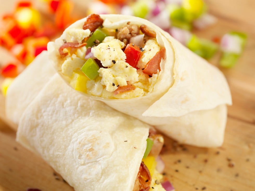 breakfast burrito with scrambled eggs