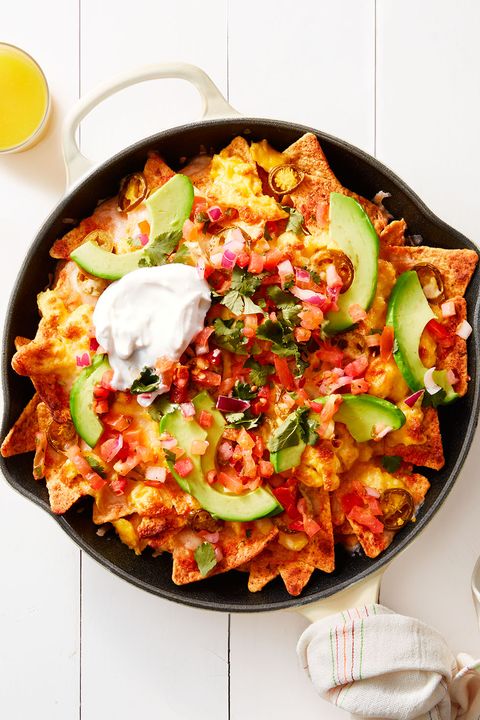 breakfast chilaquiles with avocado