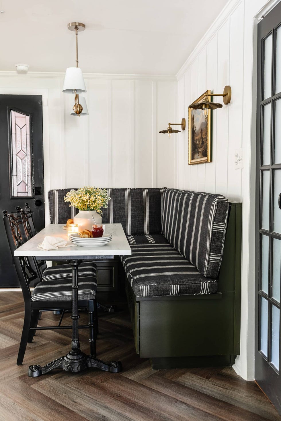 black dining nook