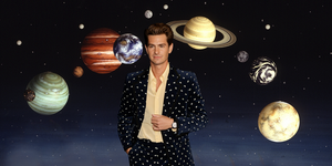 andrew garfield surrounded by planets