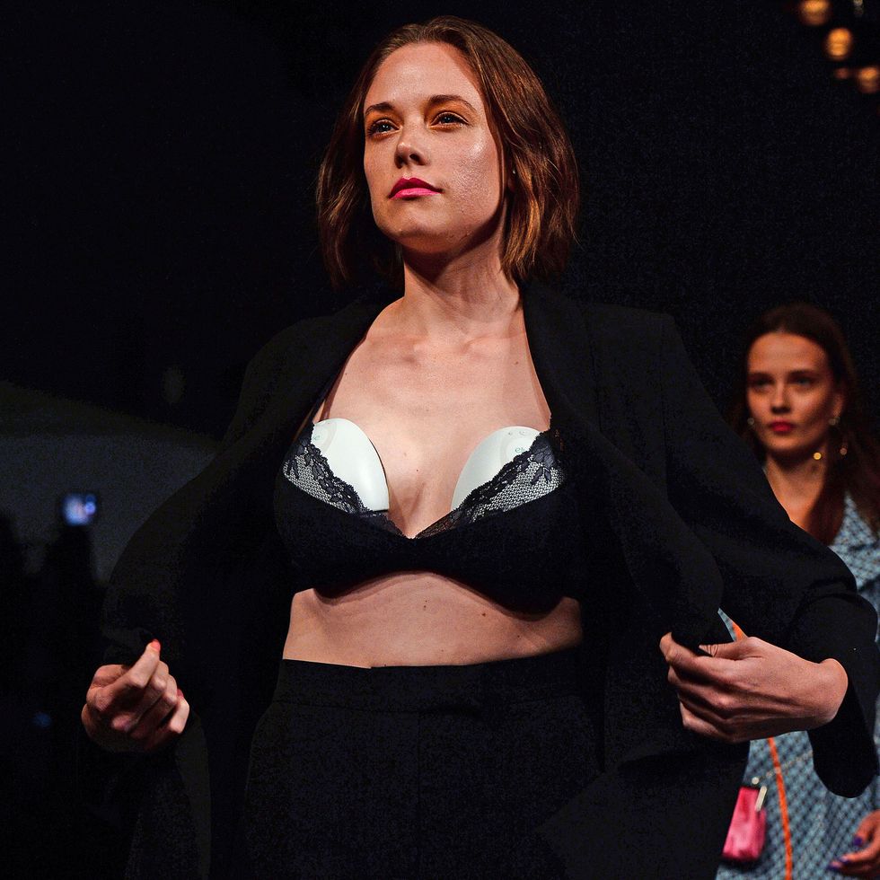 Model Valeria Garcia Breast Pumps During Marta Jakubowski Fashion Show
