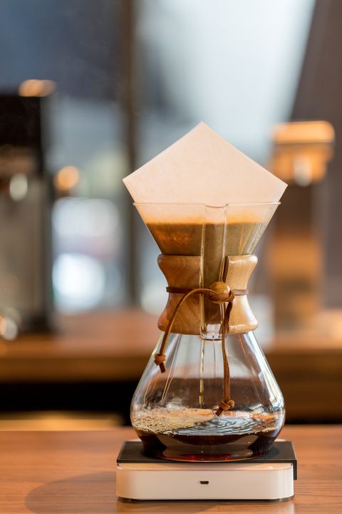 bangkok, thailand   jan 18, 2018  brewing third wave coffee with chemex glass in the coffee shop chemex coffeemaker is a manual, pour over style glass container coffeemaker