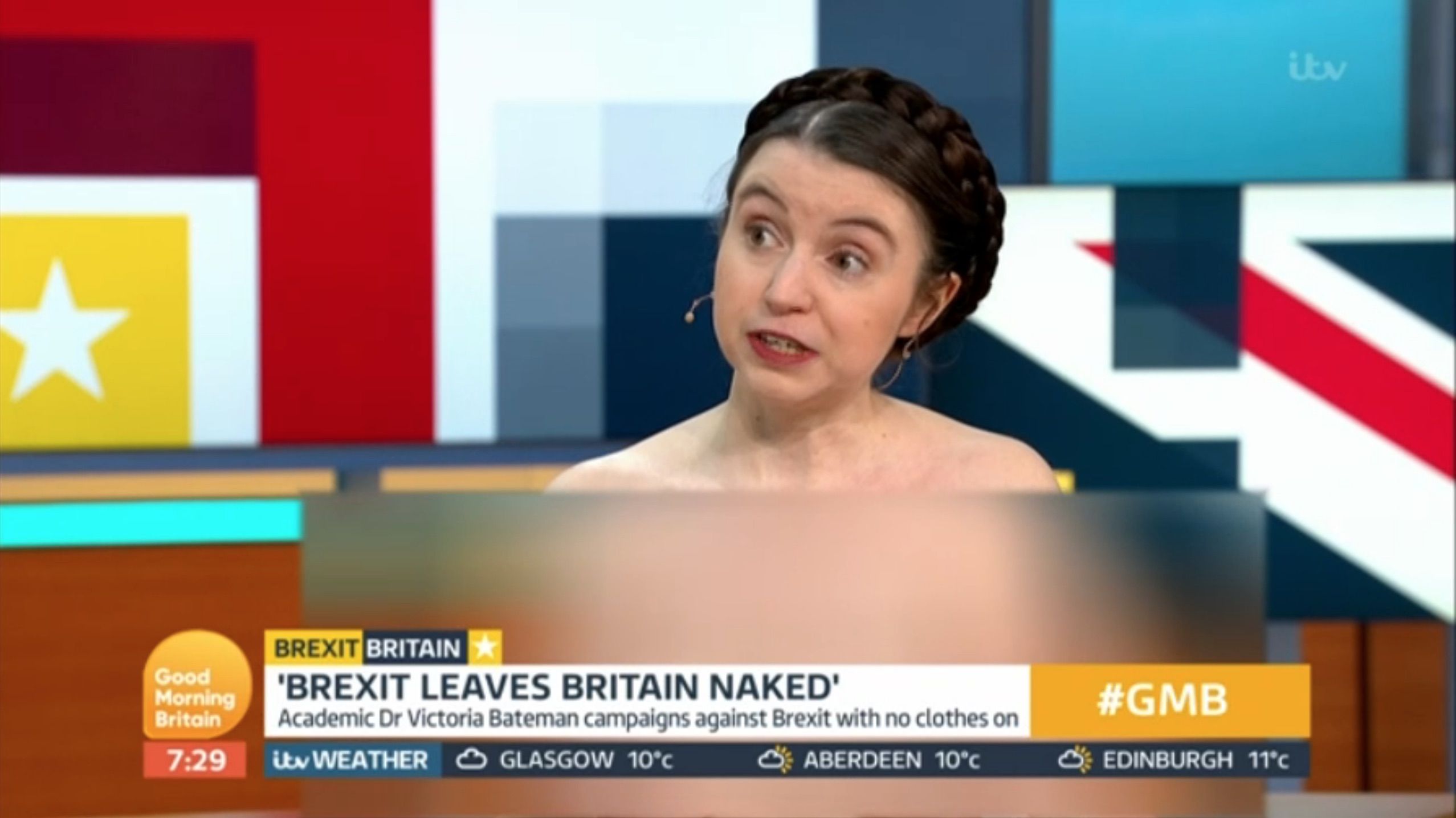 Good Morning Britain viewers baffled as naked woman appears on show - Watch