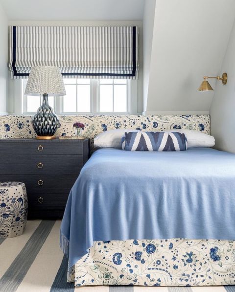 blue contemporary bedroom