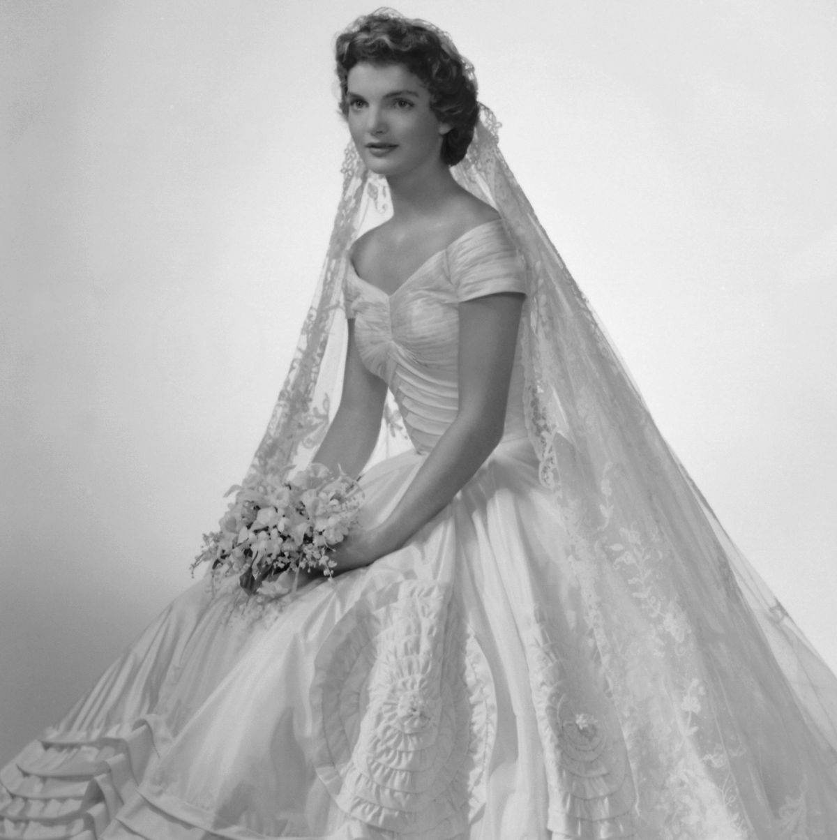 wedding portrait of jacqueline bouvier