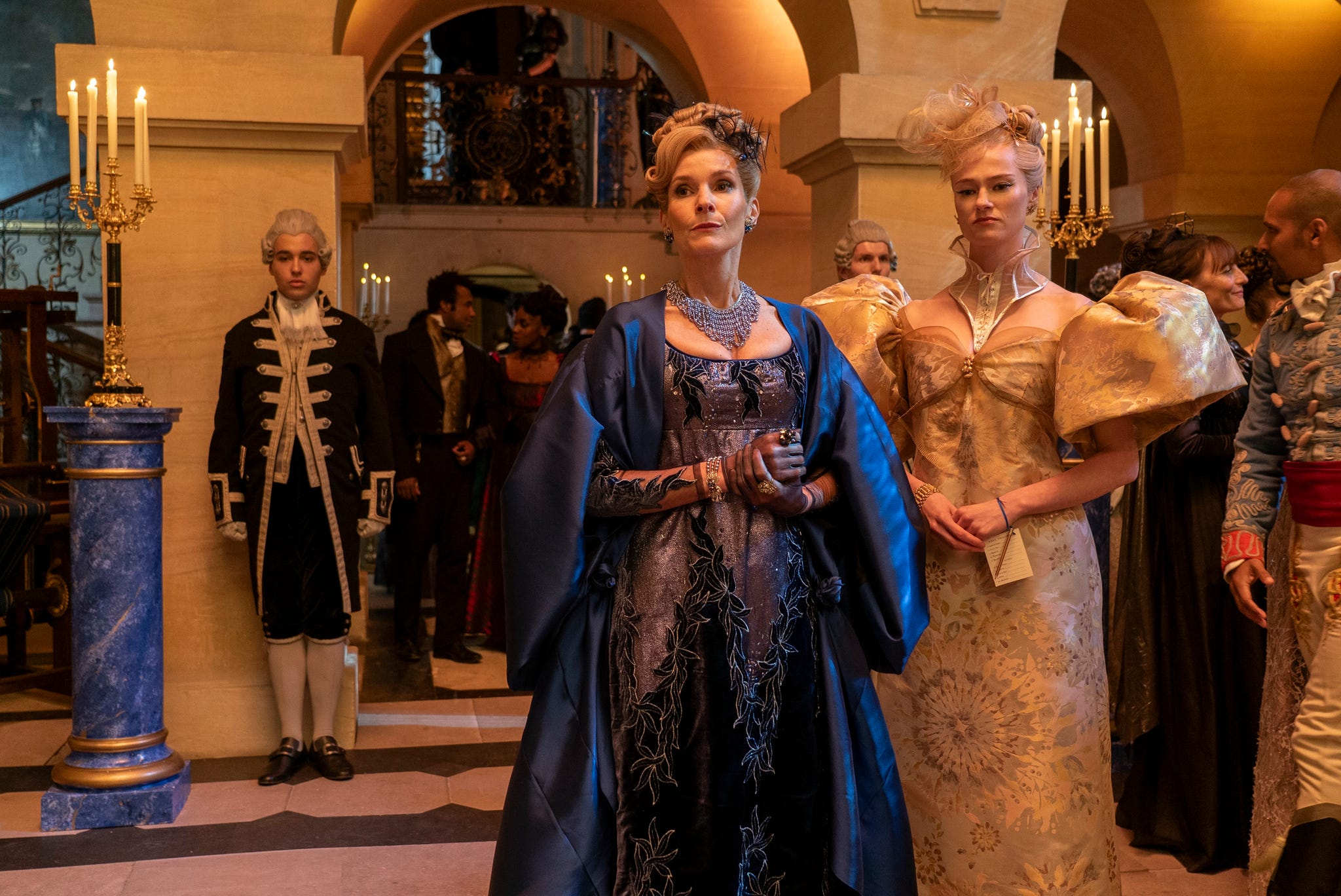 bridgerton l to r joanna bobin as lady cowper, jessica madsen as cressida cowper in episode 303 of bridgerton