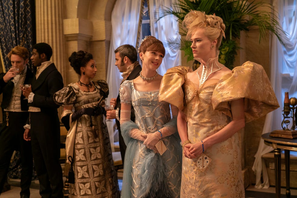 bridgerton l to r claudia jessie as eloise bridgerton, jessica madsen as cressida cowper in episode 303 of bridgerton