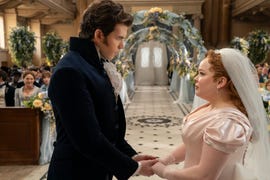 bridgerton l to r luke newton as colin bridgerton, nicola coughlan as penelope featherington in episode 307 of bridgerton cr liam danielnetflix © 2024