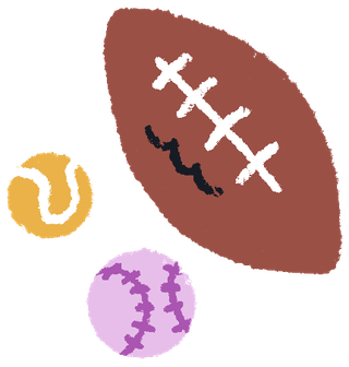 illustration of various sports balls