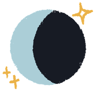 illustration of a crescent moon
