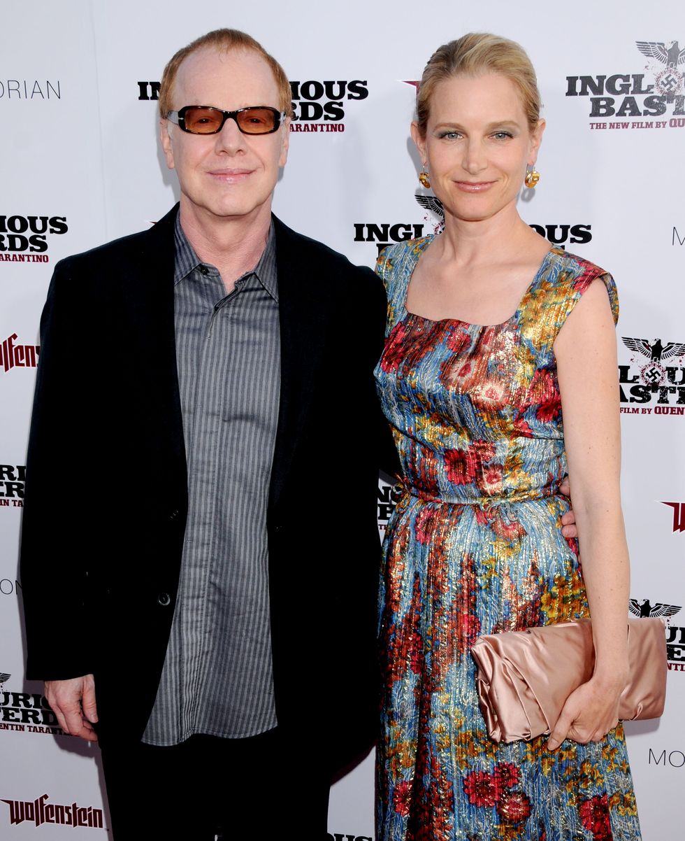 hollywood, ca   august 10 danny elfman and bridget fonda arrive at the los angeles premiere of inglourious basterds held at the graumans chinese theatre in hollywood, california on august 10, 2009  photo by gregg deguirefilmmagic