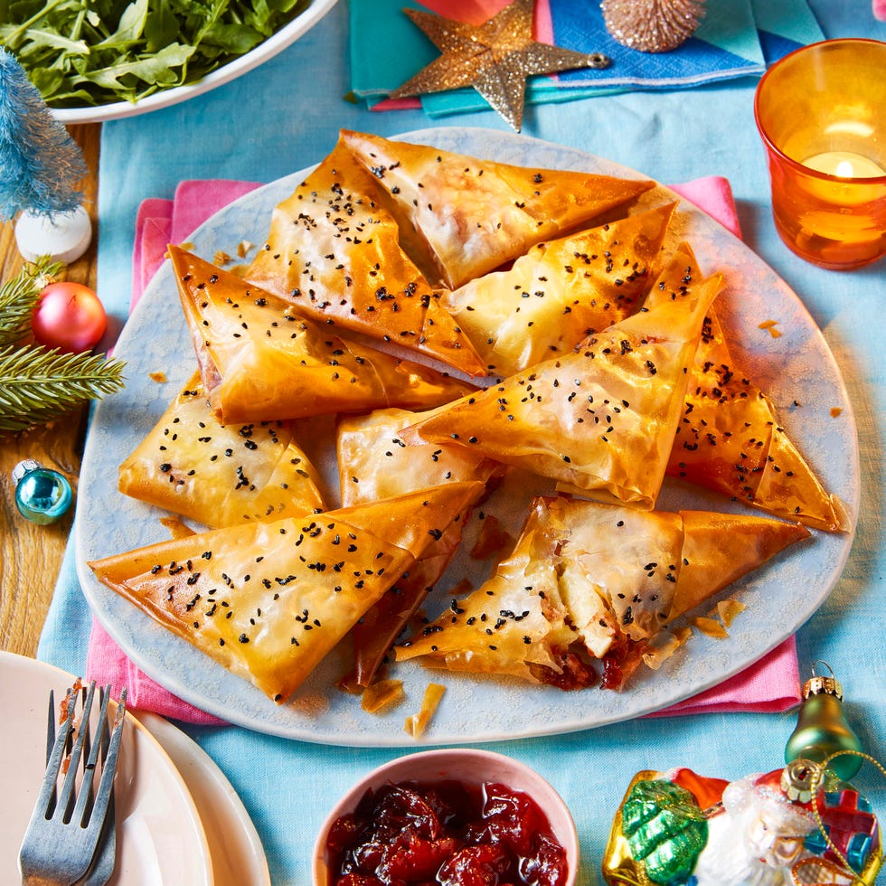 brie cranberry filo parcels