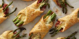 brie, asparagus,  and prosciutto wrapped in puff pastry