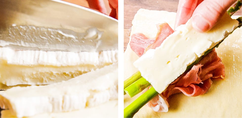 brie, asparagus and prosciutto bundles