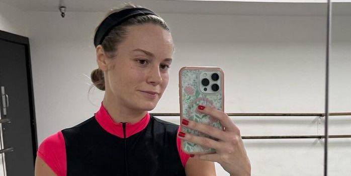 Brie Larson is an ’80s fitness queen in retro leotard and leg warmers