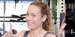 brie larson abs arms workout instagram video