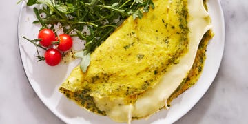 brie omelet with fresh herbs