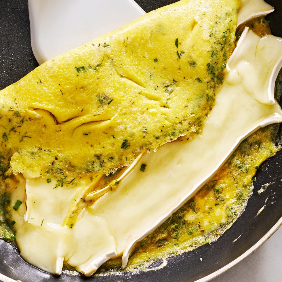 brie omelet with fresh herbs