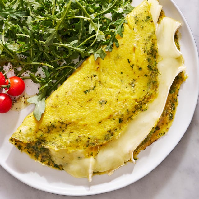 brie omelet with fresh herbs