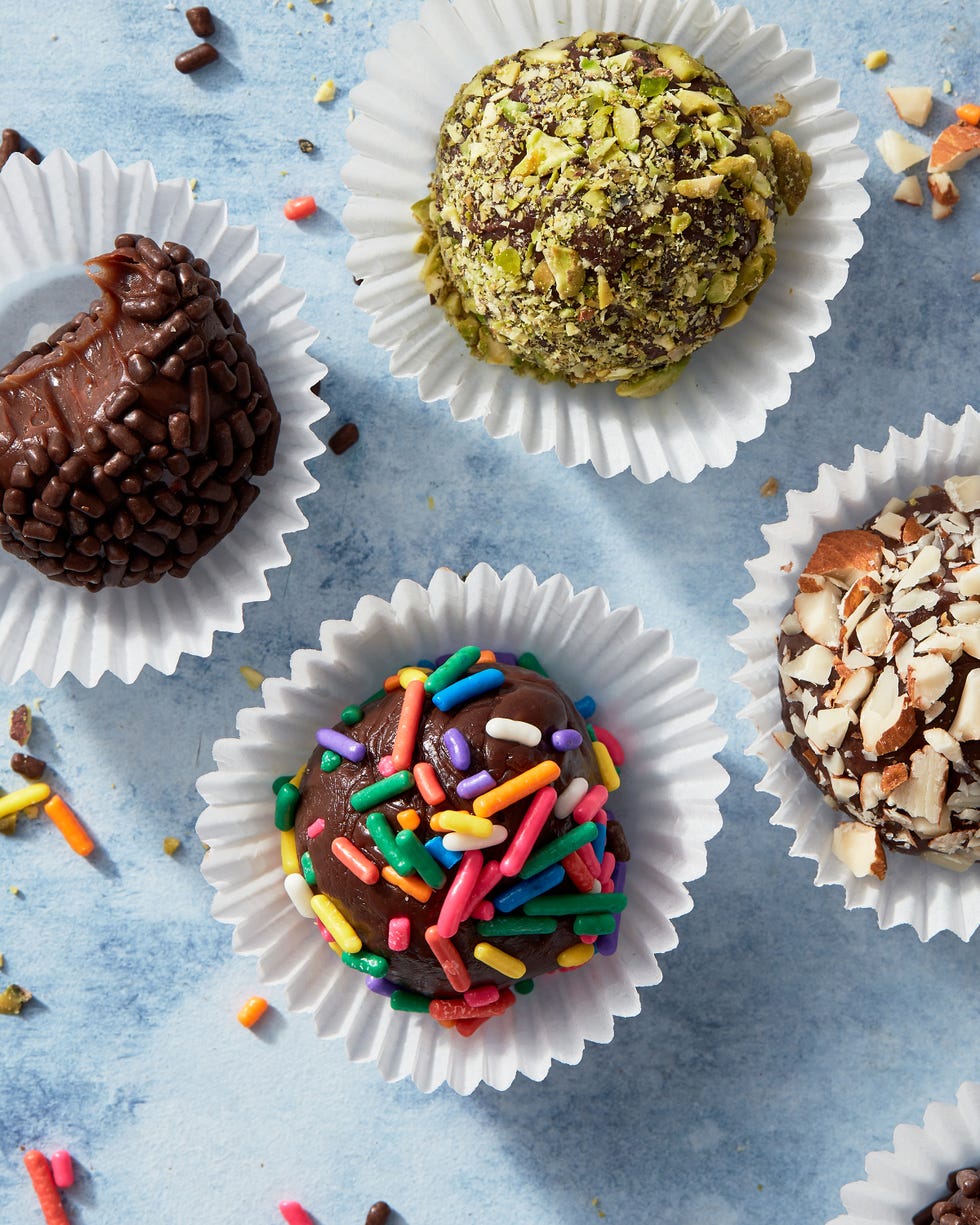 brigadeiros in white baking cups