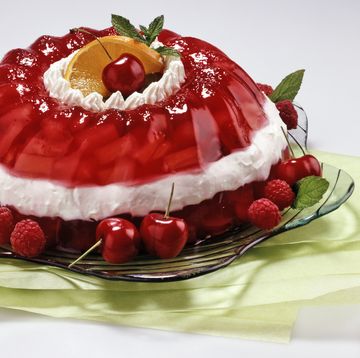 bright layered gelatin dessert