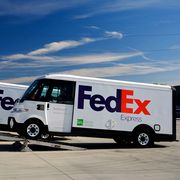 brightdrop delivers the first five of 500 electric light commercial vehicles to fedex, the first customer to the receive the ev600s, which are the fastest built vehicles, from concept to market, in general motors history photo courtesy of fedex