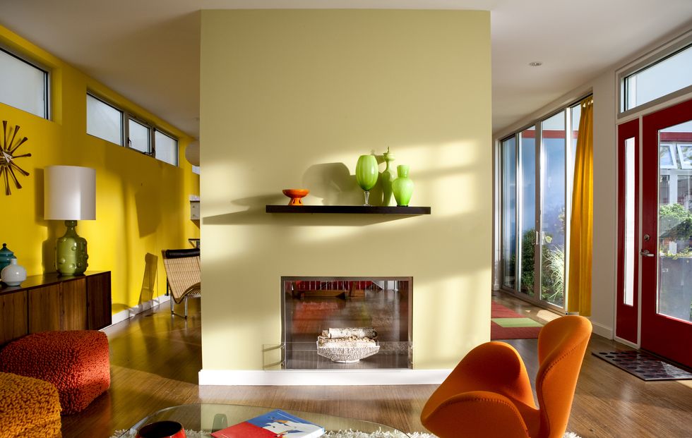 brightly colorful modern interior