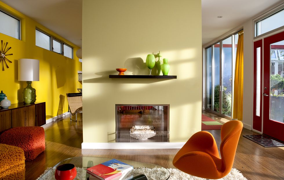 brightly colorful modern interior