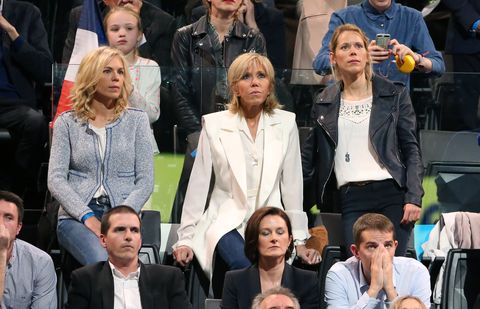 Brigitte Macron and her daughters Laurence Auziere and Tiphaine Auziere 