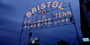 Sign, Bristol, Virginia-Tennessee border