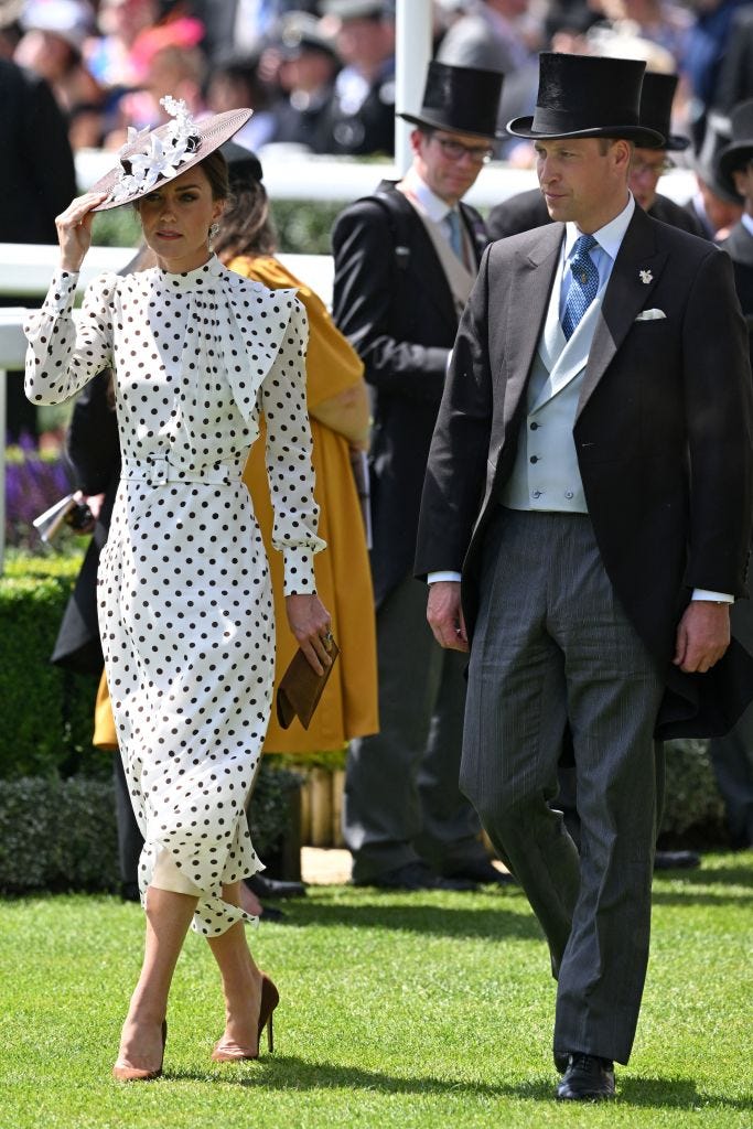 Kate Middleton Wears A Chic Polka Dots Dress And Hat At Royal Ascot 2022