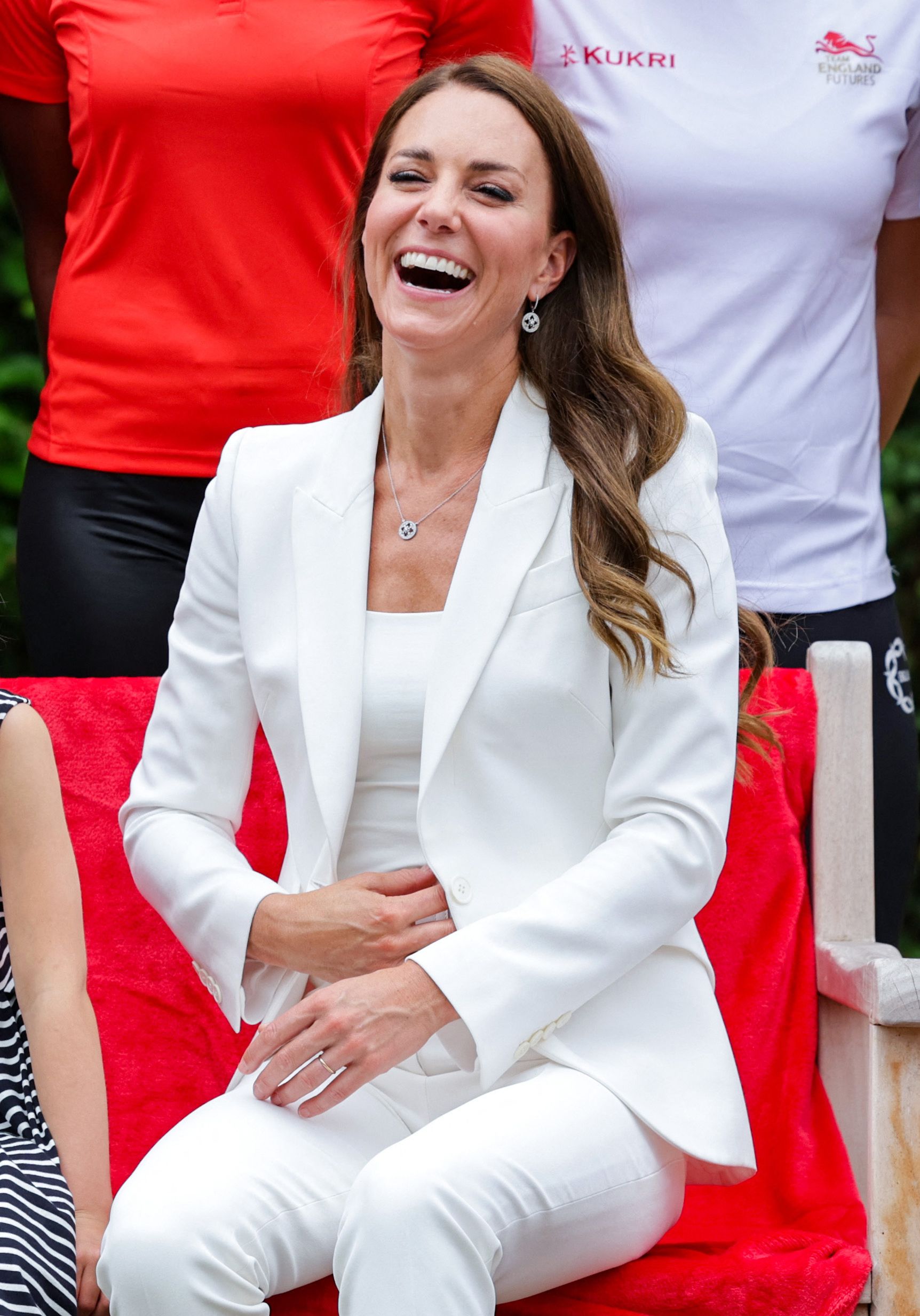 Duchess of Cambridge Kate Middleton's White Suit